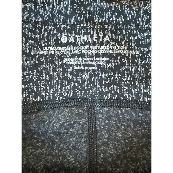 NWOT Athleta Womens Ultimate Stash Textured 7/8 Tight Black Leggings Size M - Picture 6 of 9